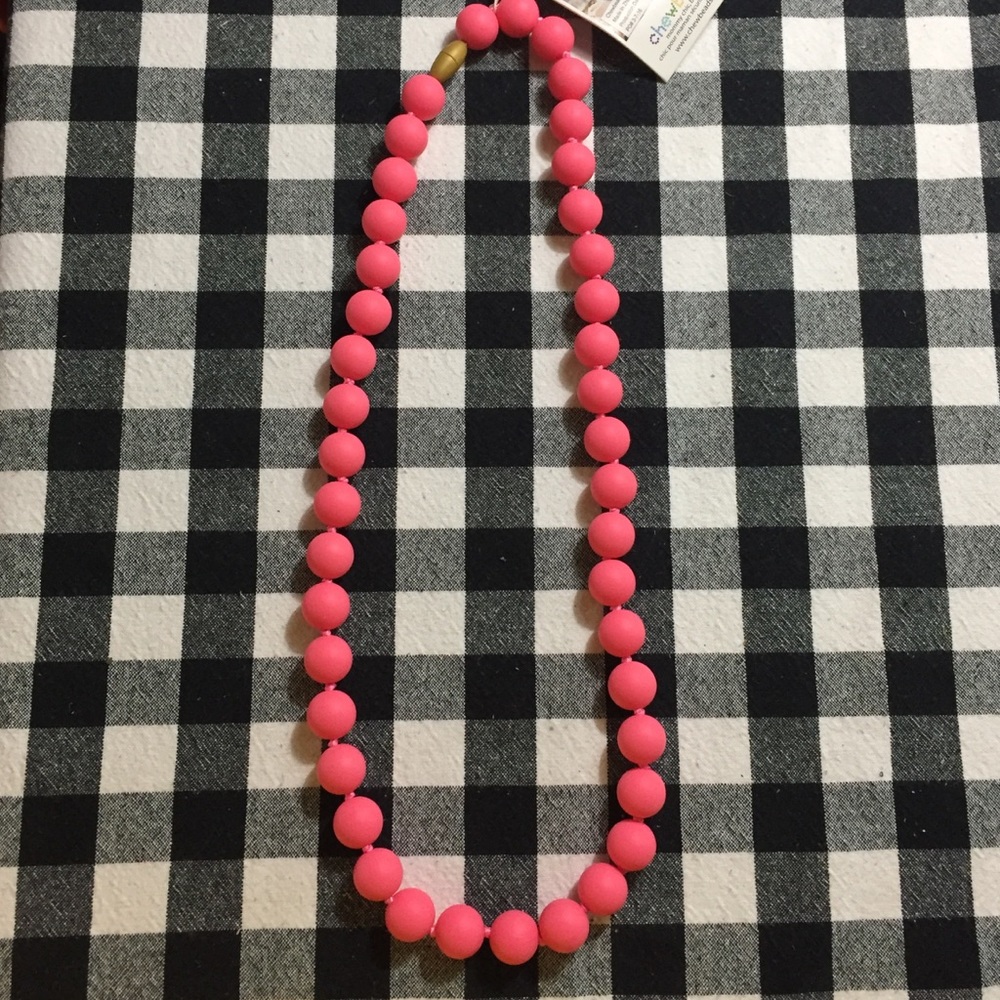 Chewbeads pink teething necklace, 100% silicone